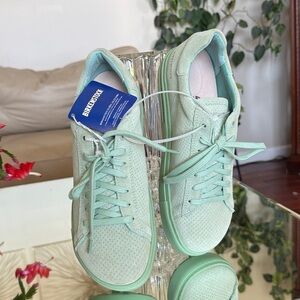 Birkenstock Bent Embossed Suede Mint Green Women's Sneakers New Size 9
